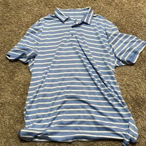 Tiger Woods Golf Polo TGW Men’s polo XL blue/white‎ striped DriFit lightweight